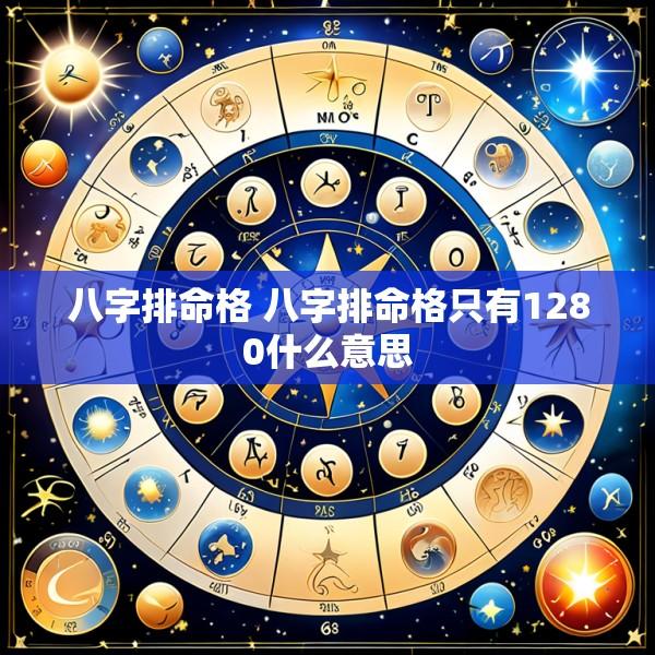 八字排命格 八字排命格只有1280什么意思