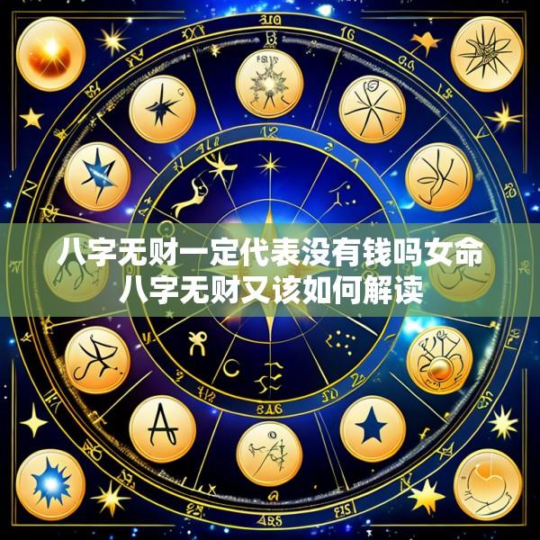 八字无财一定代表没有钱吗女命八字无财又该如何解读