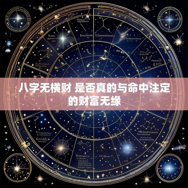 八字无横财 是否真的与命中注定的财富无缘