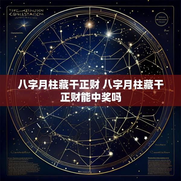 八字月柱藏干正财 八字月柱藏干正财能中奖吗