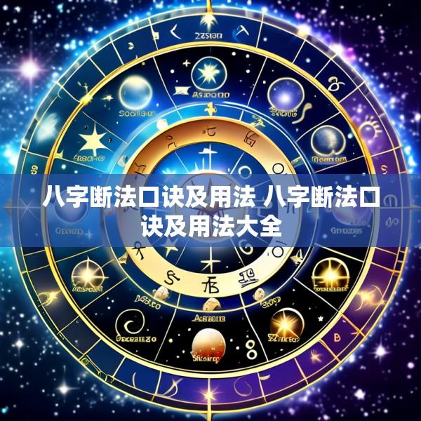 八字断法口诀及用法 八字断法口诀及用法大全