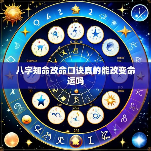 八字知命改命口诀真的能改变命运吗