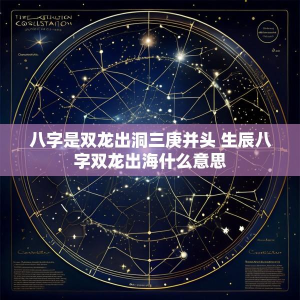 八字是双龙出洞三庚并头 生辰八字双龙出海什么意思