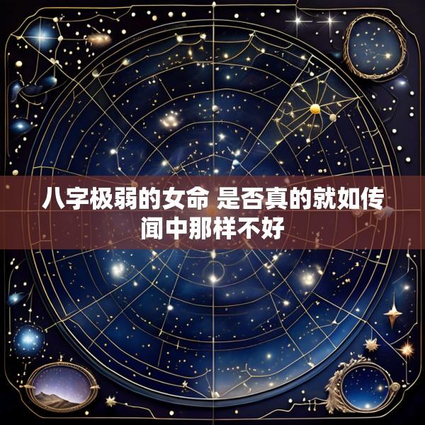 八字极弱的女命 是否真的就如传闻中那样不好