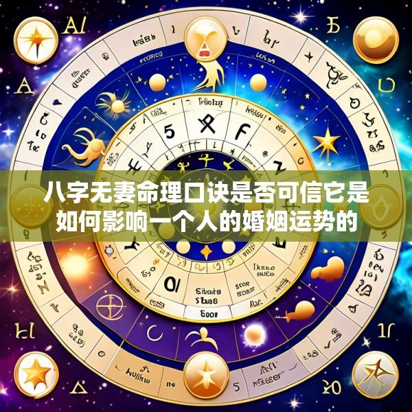 八字无妻命理口诀是否可信它是如何影响一个人的婚姻运势的