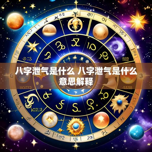 八字泄气是什么 八字泄气是什么意思解释