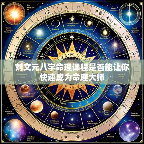 刘文元八字命理课程是否能让你快速成为命理大师