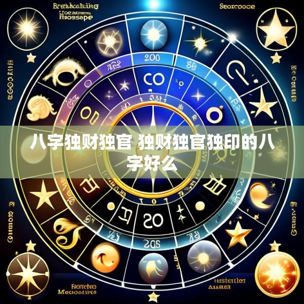 八字独财独官 独财独官独印的八字好么
