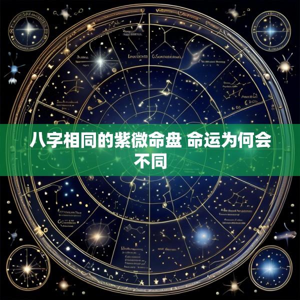 八字相同的紫微命盘 命运为何会不同