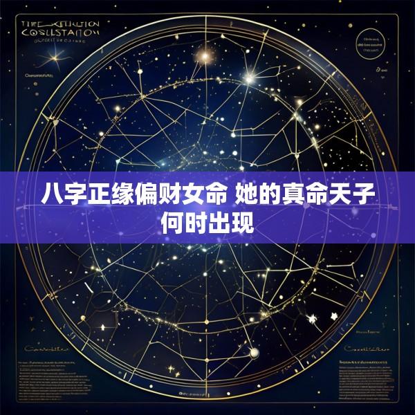 八字正缘偏财女命 她的真命天子何时出现