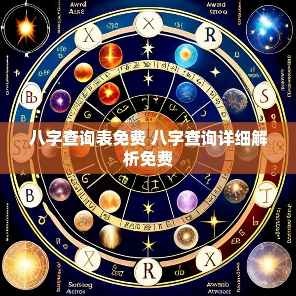八字查询表免费 八字查询详细解析免费