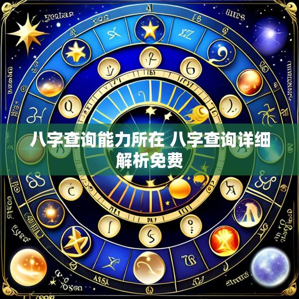 八字查询能力所在 八字查询详细解析免费