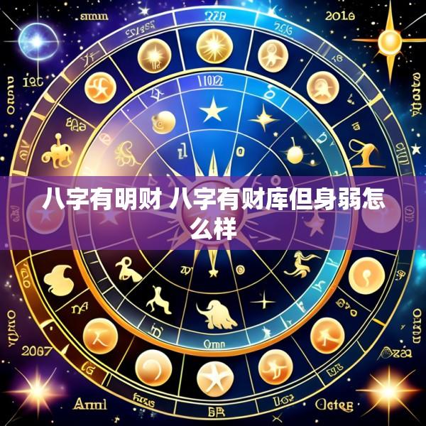 八字有明财 八字有财库但身弱怎么样