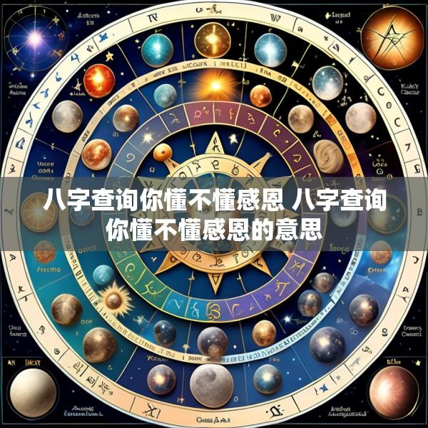 八字查询你懂不懂感恩 八字查询你懂不懂感恩的意思