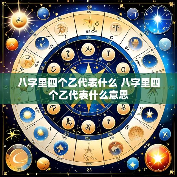 八字里四个乙代表什么 八字里四个乙代表什么意思