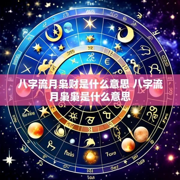 八字流月枭财是什么意思 八字流月枭枭是什么意思
