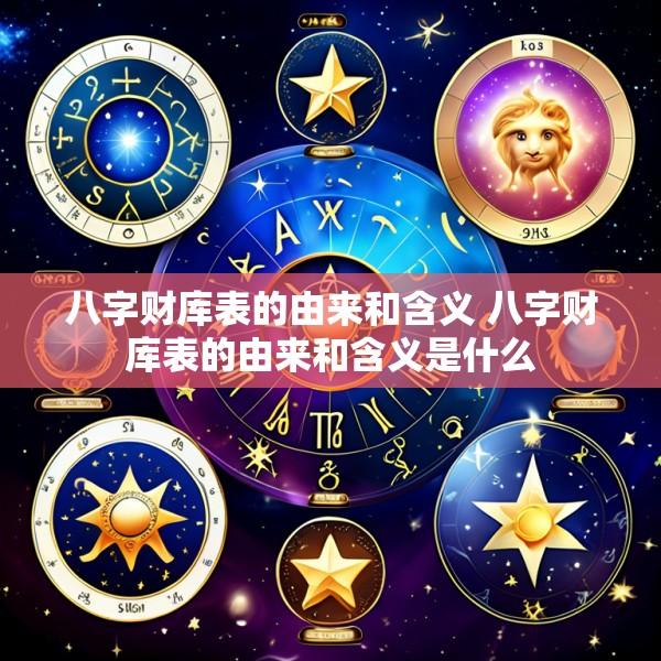 八字财库表的由来和含义 八字财库表的由来和含义是什么