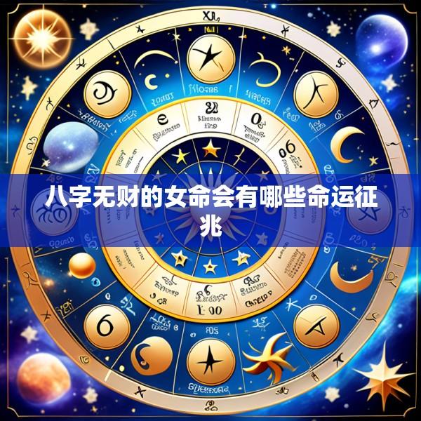 八字无财的女命会有哪些命运征兆