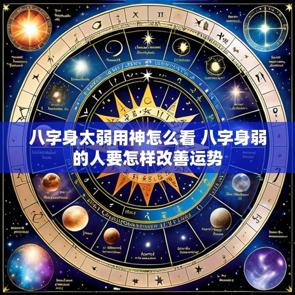 八字身太弱用神怎么看 八字身弱的人要怎样改善运势