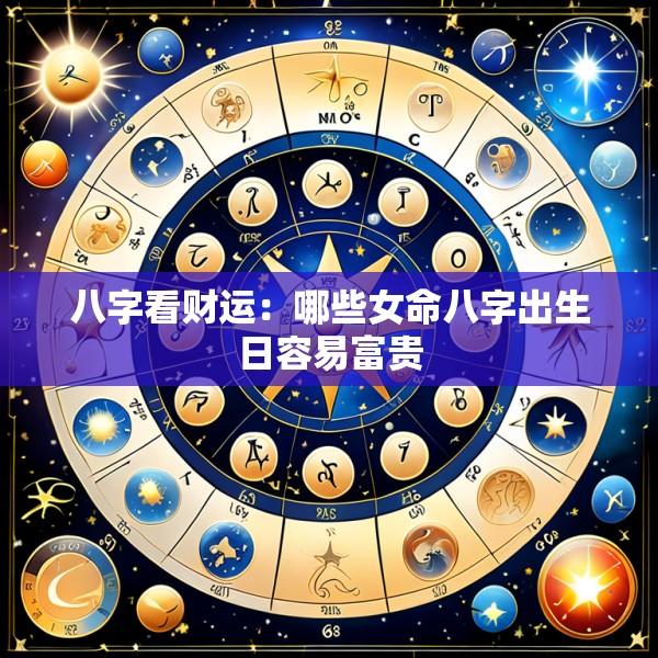 八字看财运：哪些女命八字出生日容易富贵