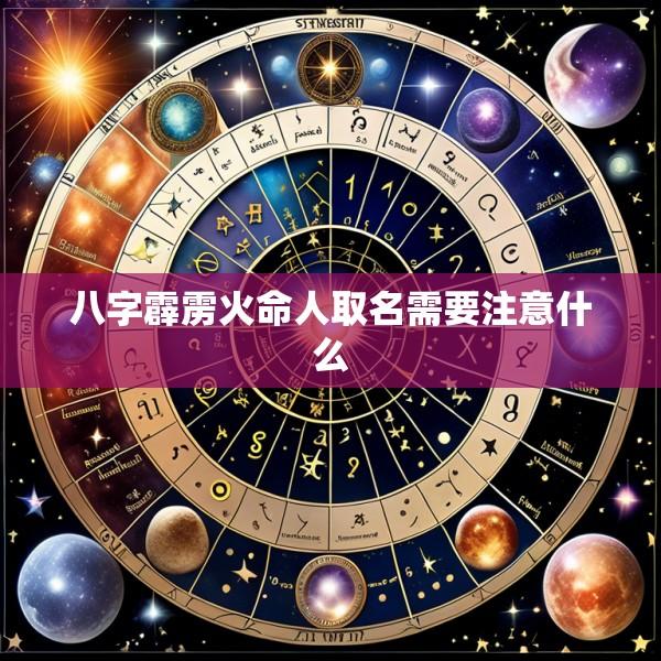 八字霹雳火命人取名需要注意什么