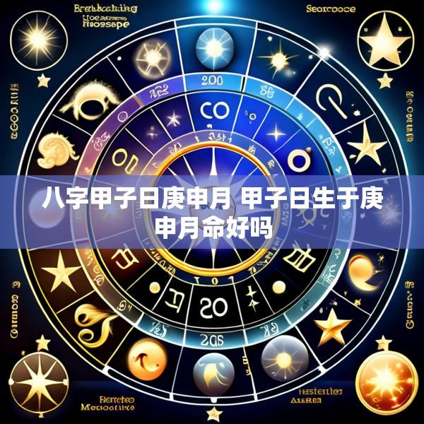 八字甲子日庚申月 甲子日生于庚申月命好吗