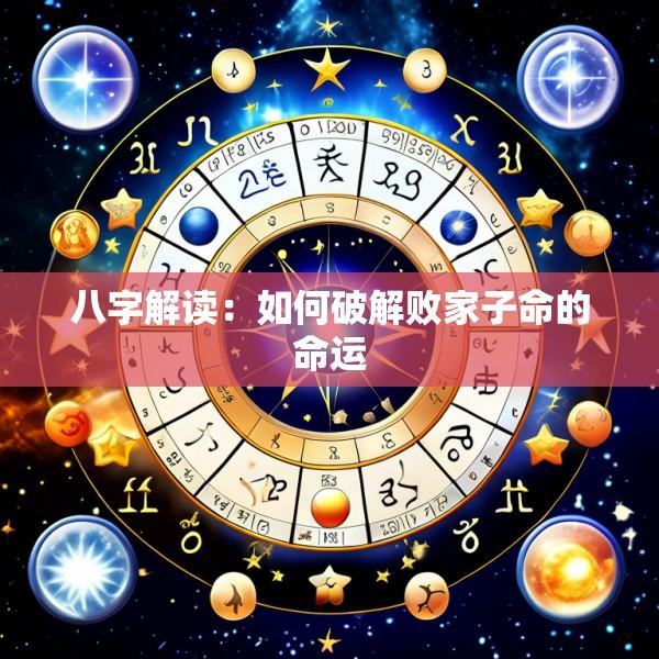 八字解读：如何破解败家子命的命运