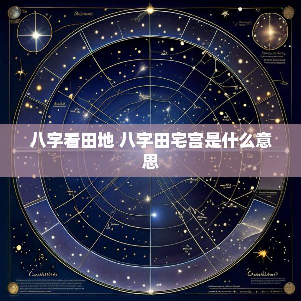 八字看田地 八字田宅宫是什么意思