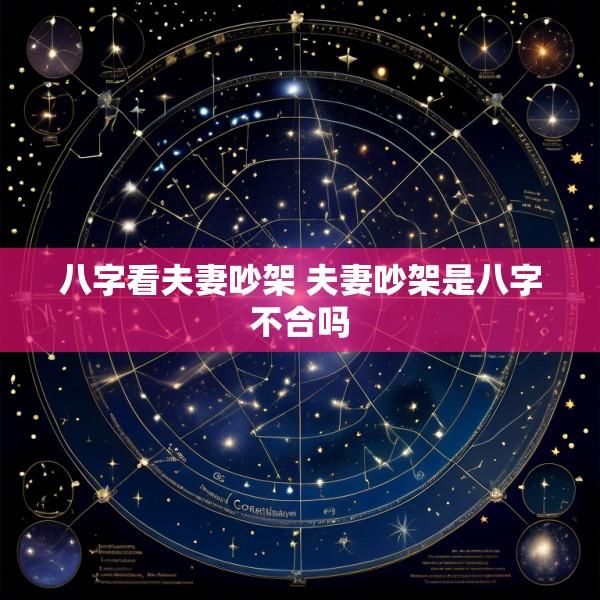 八字看夫妻吵架 夫妻吵架是八字不合吗