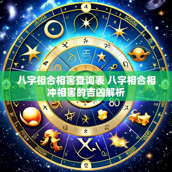 八字相合相害查询表 八字相合相冲相害的吉凶解析
