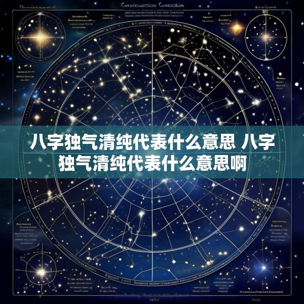 八字独气清纯代表什么意思 八字独气清纯代表什么意思啊