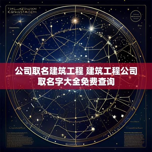 公司取名建筑工程 建筑工程公司取名字大全免费查询