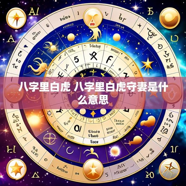 八字里白虎 八字里白虎守妻是什么意思