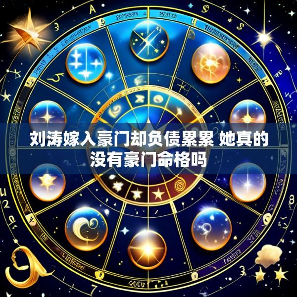 刘涛嫁入豪门却负债累累 她真的没有豪门命格吗