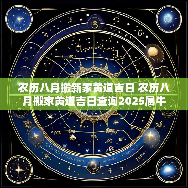 农历八月搬新家黄道吉日 农历八月搬家黄道吉日查询2025属牛