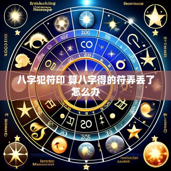 八字犯符印 算八字得的符弄丢了怎么办