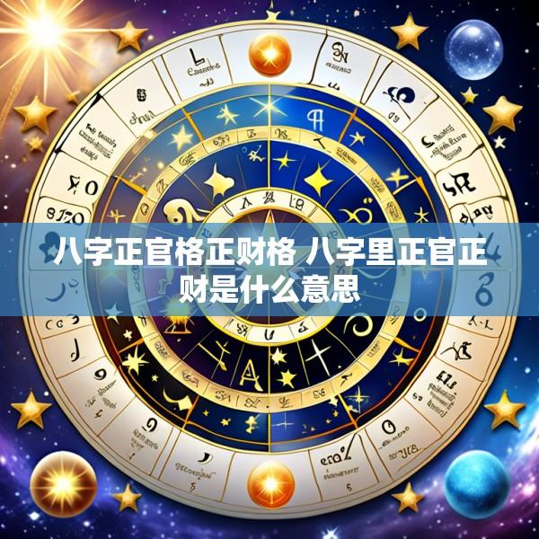 八字正官格正财格 八字里正官正财是什么意思