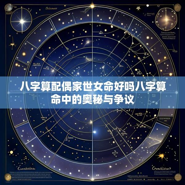 八字算配偶家世女命好吗八字算命中的奥秘与争议