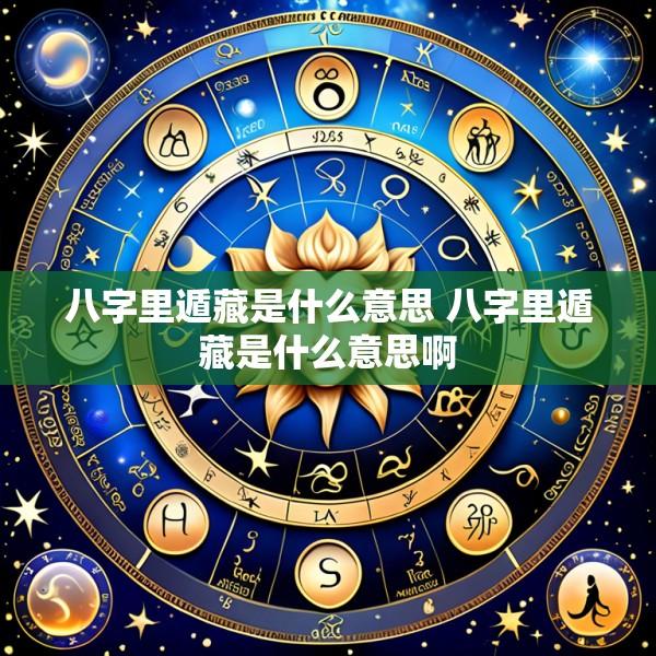 八字里遁藏是什么意思 八字里遁藏是什么意思啊