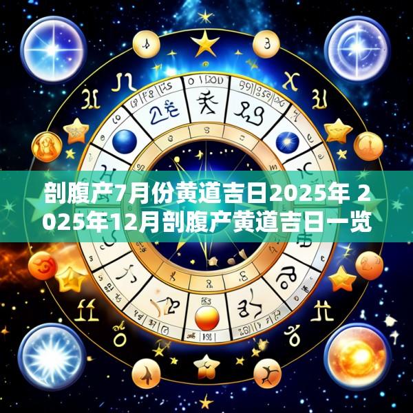 剖腹产7月份黄道吉日2025年 2025年12月剖腹产黄道吉日一览表