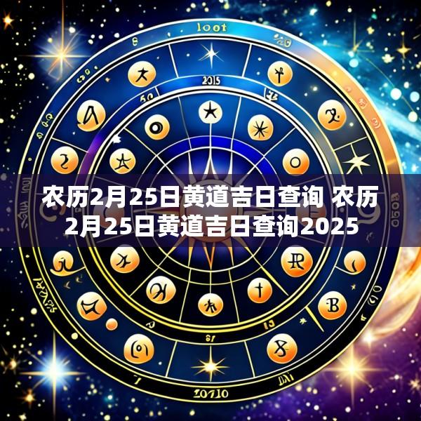 农历2月25日黄道吉日查询 农历2月25日黄道吉日查询2025