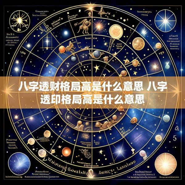 八字透财格局高是什么意思 八字透印格局高是什么意思