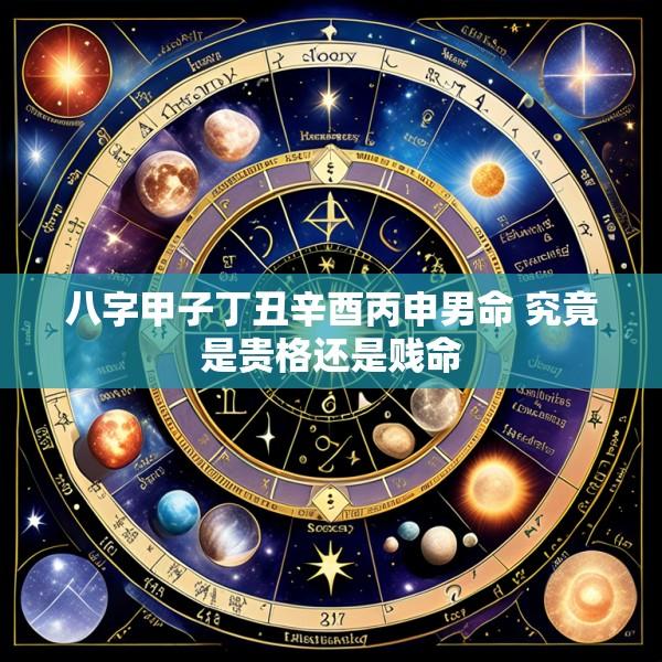 八字甲子丁丑辛酉丙申男命 究竟是贵格还是贱命