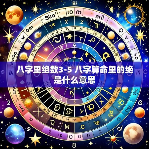 八字里绝数3-5 八字算命里的绝是什么意思