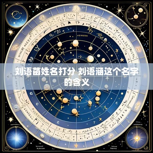 刘语菡姓名打分 刘语涵这个名字的含义