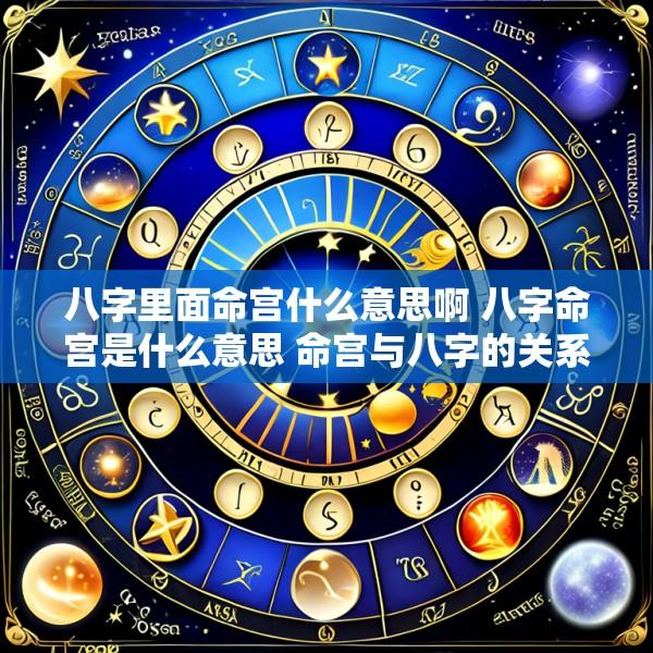 八字里面命宫什么意思啊 八字命宫是什么意思 命宫与八字的关系