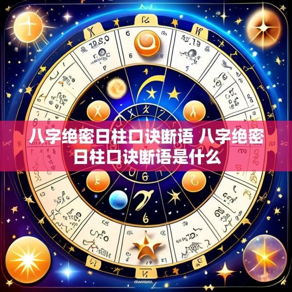 八字绝密日柱口诀断语 八字绝密日柱口诀断语是什么