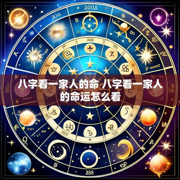 八字看一家人的命 八字看一家人的命运怎么看