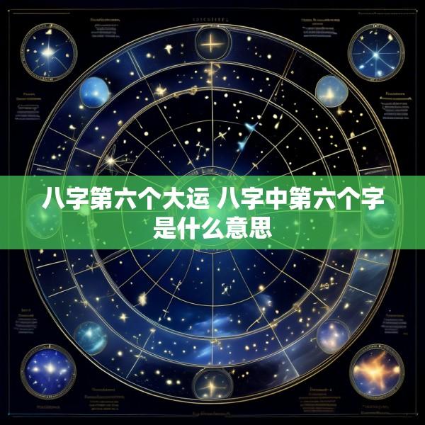 八字第六个大运 八字中第六个字是什么意思