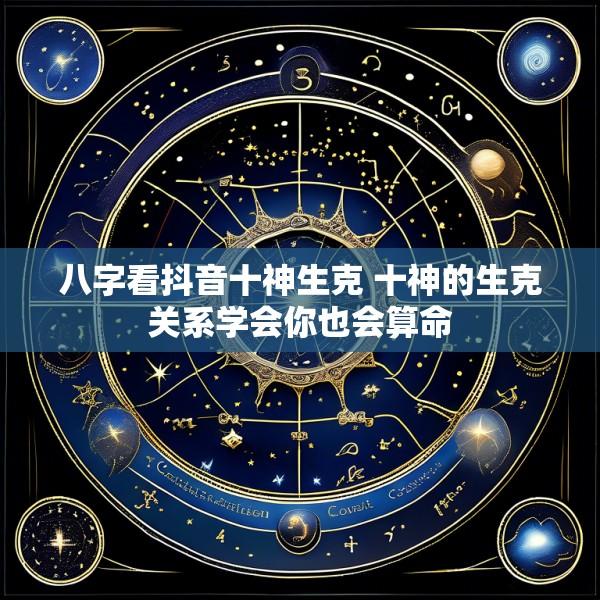 八字看抖音十神生克 十神的生克关系学会你也会算命
